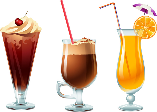 Glass Of Ice Cream Orange And Coffee Free Vector In Adobe 600x431 Glass Of Ice Cream Orange And Coffee Free Vector In Adobe