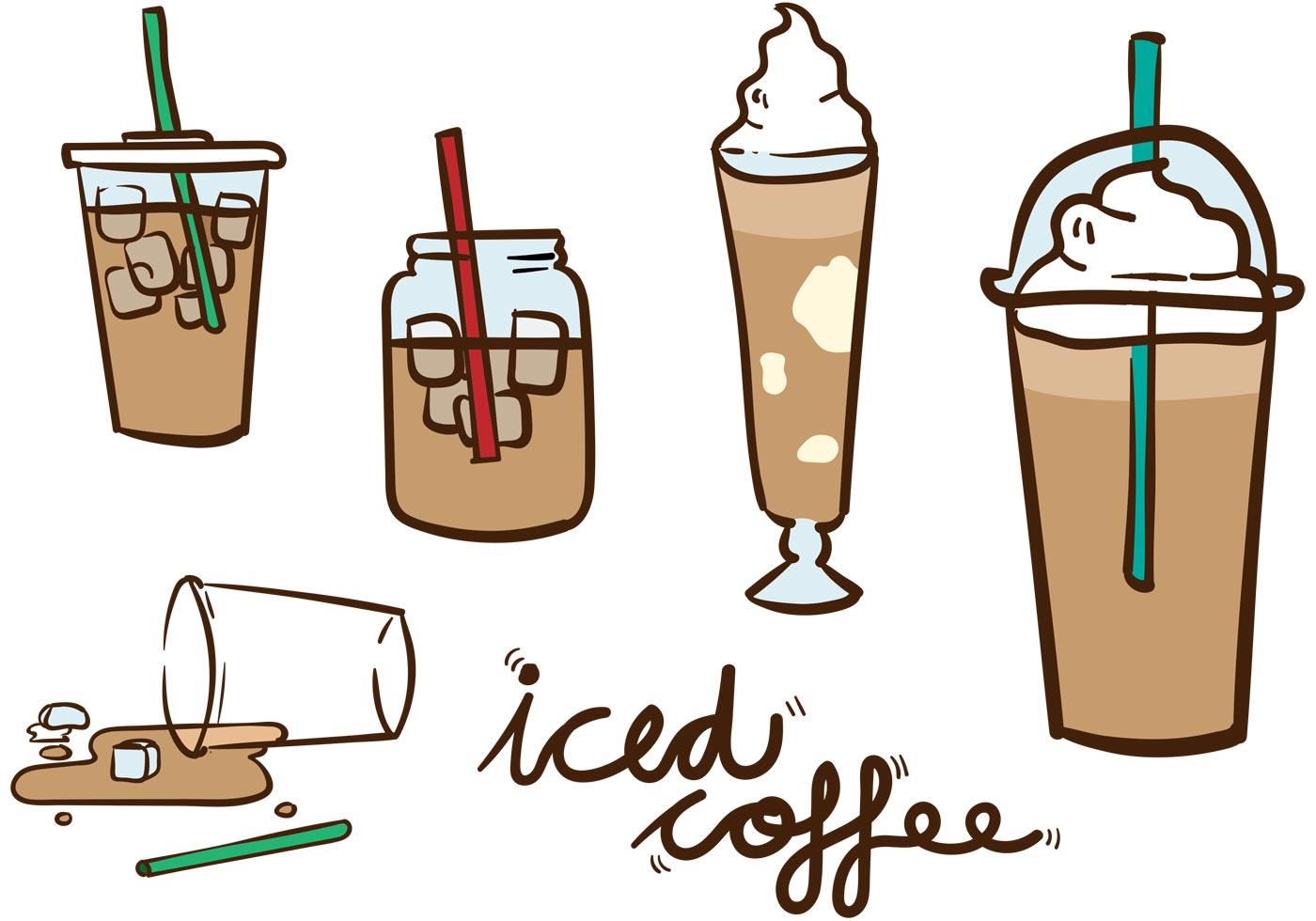 Iced Coffee Free Vector Art 1400x980 Iced Coffee Free Vector Art
