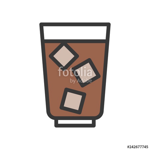 Iced Coffee Vector, Coffee Related Filled Style Editable Stroke 500x500 Iced Coffee Vector, Coffee Related Filled Style Editable Stroke