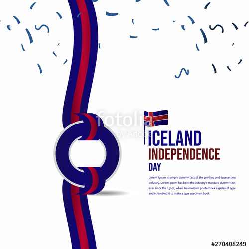 Iceland Independence Day Celebration Vector Template Design 500x500 Iceland Independence Day Celebration Vector Template Design