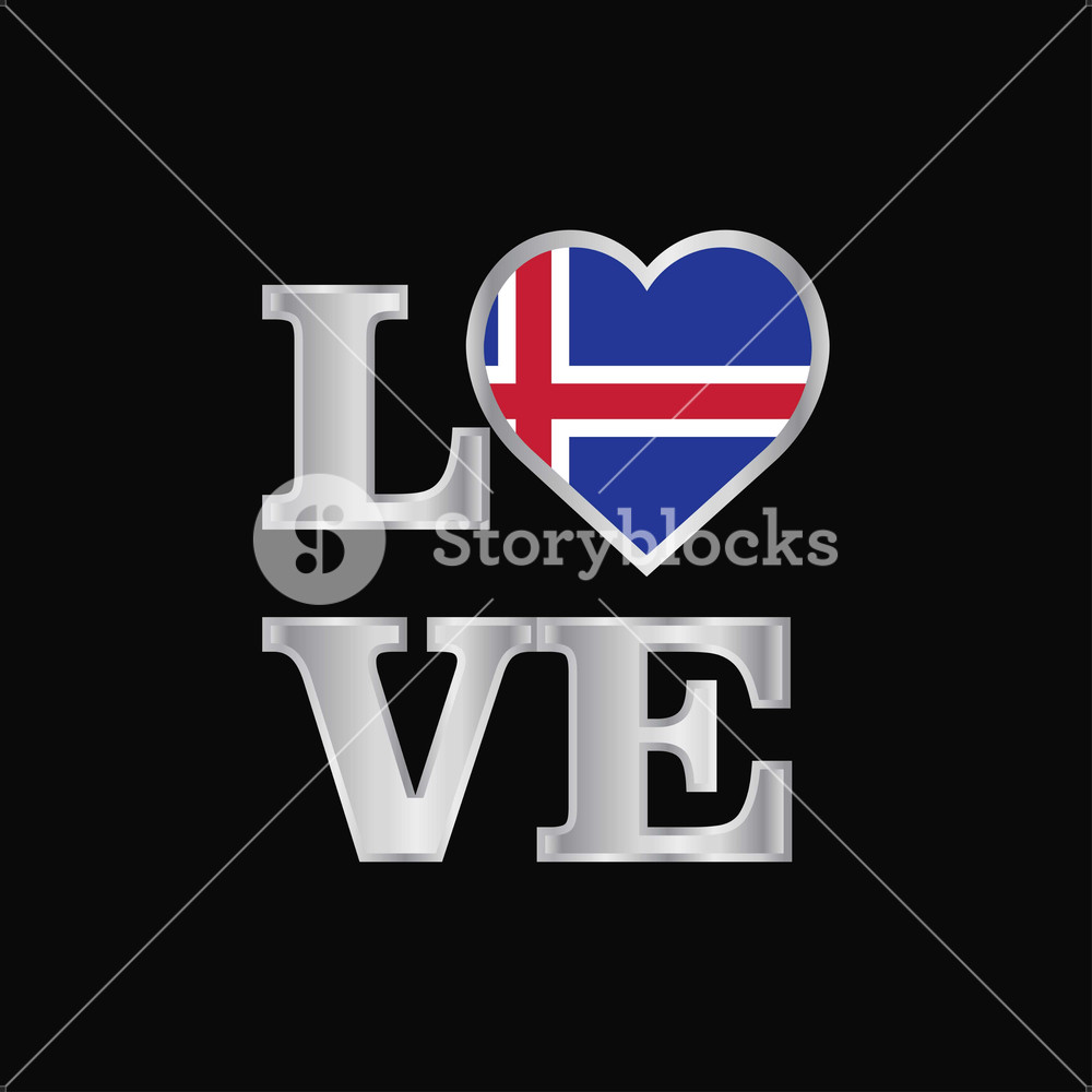 Love Typography Iceland Flag Design Vector Beautiful Lettering 1000x1000 Love Typography Iceland Flag Design Vector Beautiful Lettering
