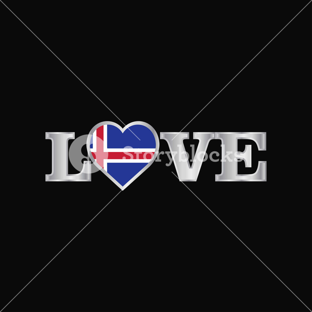 Love Typography With Iceland Flag Design Vector Royalty Free Stock 1000x1000 Love Typography With Iceland Flag Design Vector Royalty Free Stock