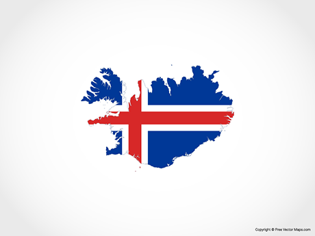 Vector Map Of Iceland 460x345 Vector Map Of Iceland