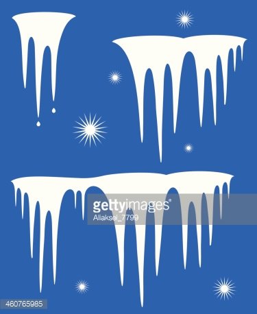 Vector Image Of Icicles And Snowflakes On A Blue Background 375x458 Vector Image Of Icicles And Snowflakes On A Blue Background