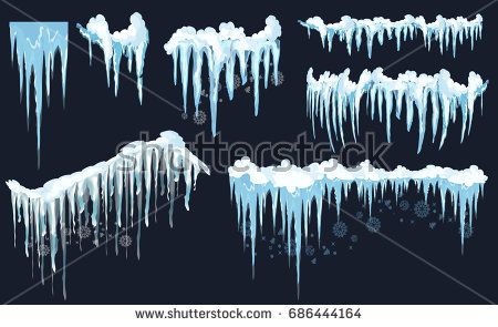 450x295 Vector Icicle And Snow Elements Clipart Different Snow Cap Vector