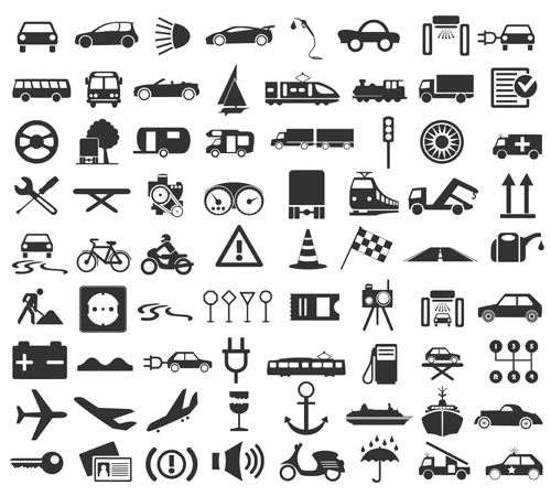 500x450 Transportation Icons Vector Set Free Download