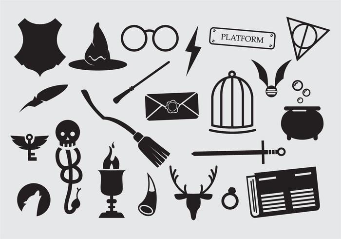 Iconos Del Vector De Harry Potter 700x490 Iconos Del Vector De Harry Potter