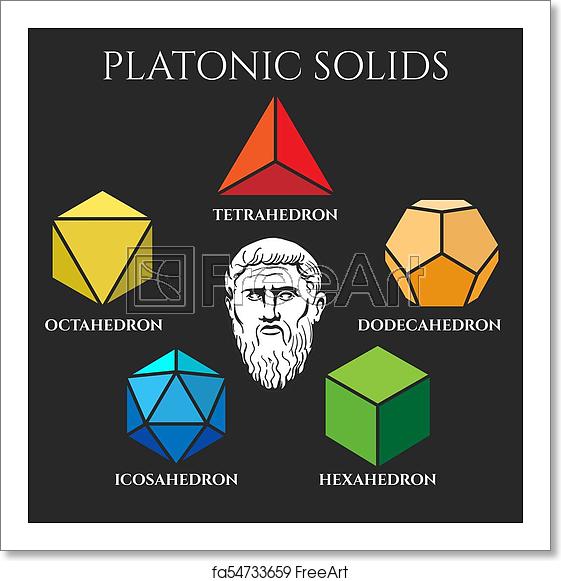 561x581 Free Art Print Of Platon Solid Set Colored Icons Platonic Solids