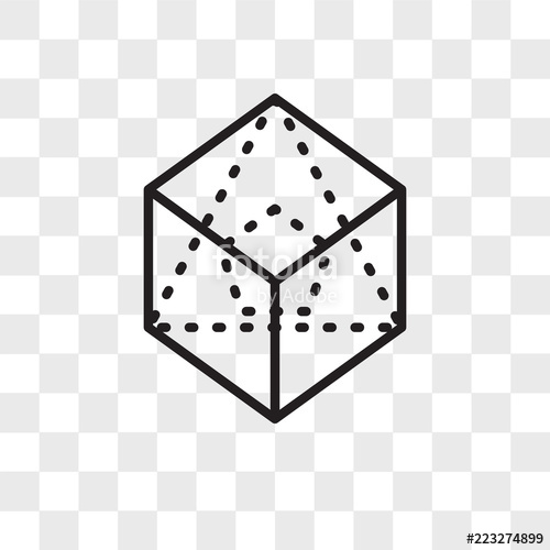 500x500 Icosahedron Vector Icon Isolated On Transparent Background