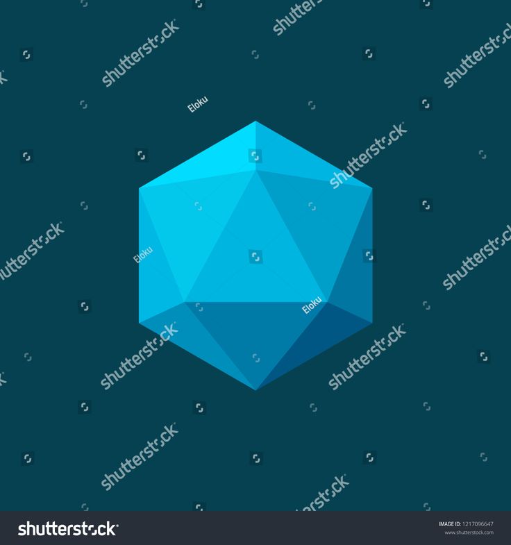 736x785 Vector Blue Vector Illustration Of Icosahedron On Blue Background