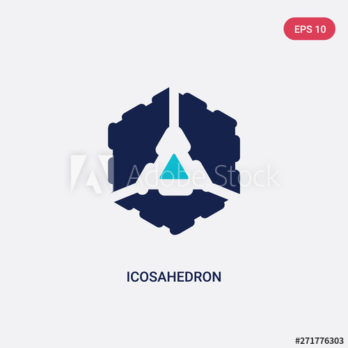 500x500 Two Color Icosahedron Vector Icon From Geometry Concept Isolated
