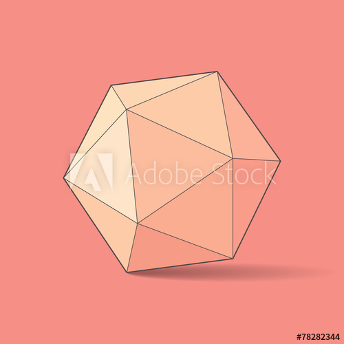 500x500 Icosahedron, Vector Illustration