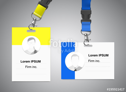 500x368 Set Of Lanyard With Id Card Vector Illustration Isolated On Gray