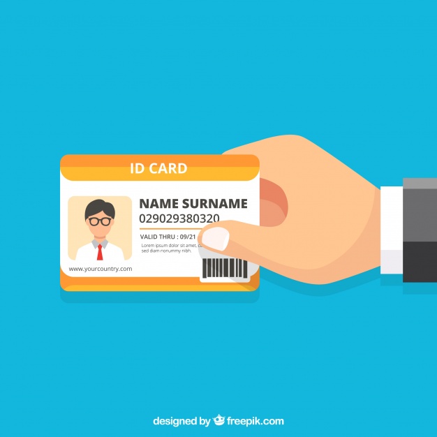 626x626 Background Of Hand Holding Id Card Vector Free Download