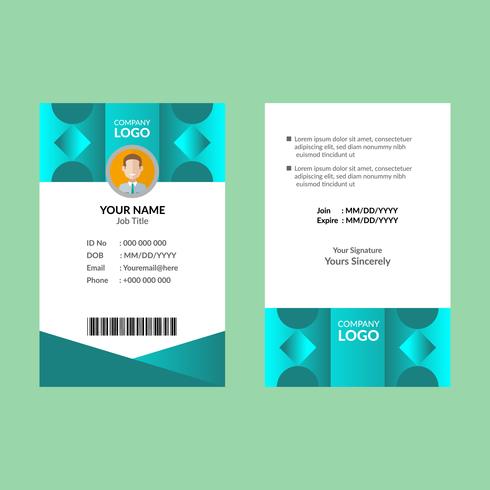 Cyan Awesome Id Card Template 490x490 Cyan Awesome Id Card Template