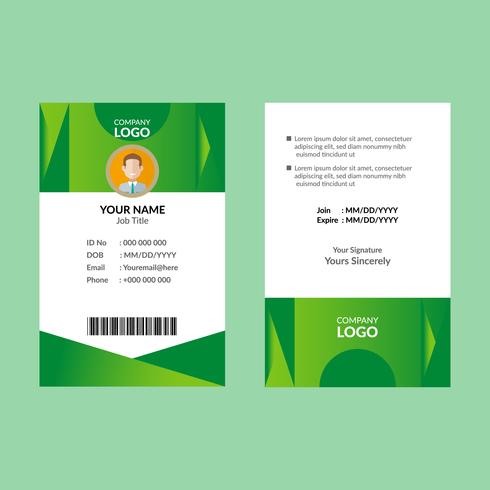 Green Id Card Template 490x490 Green Id Card Template