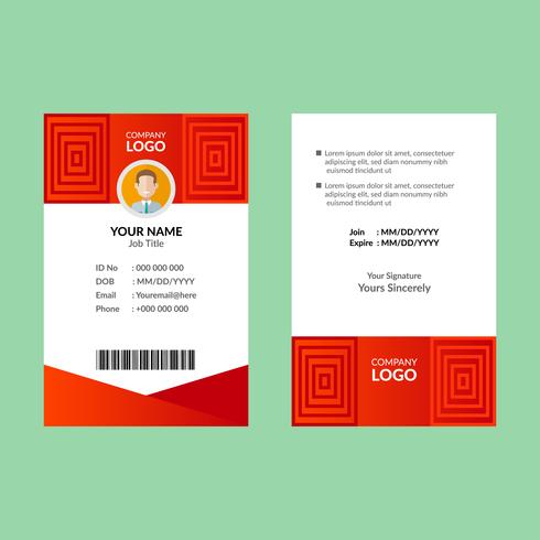 Red Id Card Template 490x490 Red Id Card Template