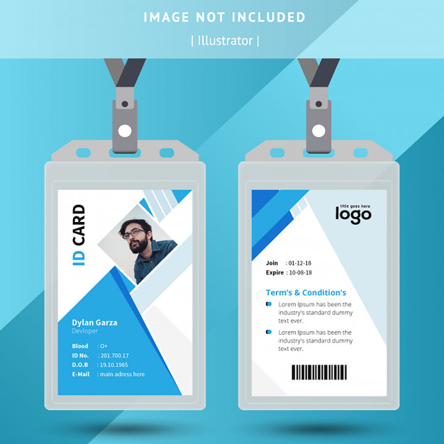 Blue And White Office Id Card Vector Premium Download Id Card 626x626 Blue And White Office Id Card Vector Premium Download Id Card