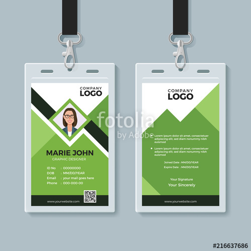 Creative Green Id Card Design Template Stock Image And Royalty 500x500 Creative Green Id Card Design Template Stock Image And Royalty