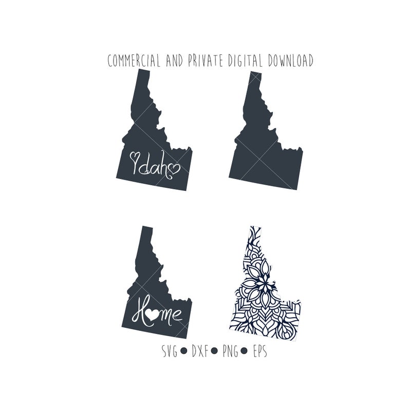794x803 Idaho Outline Vector Clipart Idaho State Digital Mandala Etsy