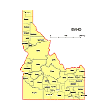 217x220 Editable Royalty Free Map Of Idaho, Id In Vector Graphic Online Store