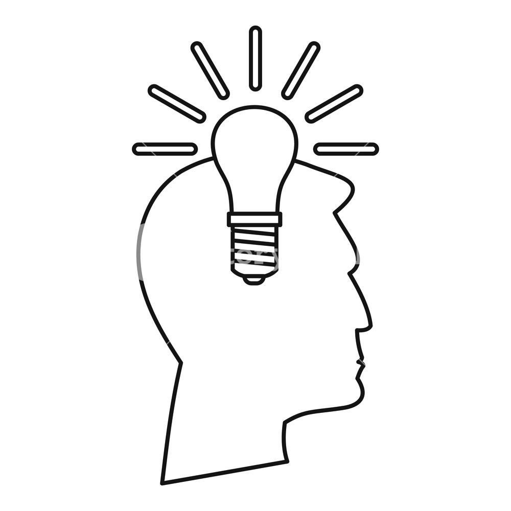 1000x1000 Light Bulb Idea Icon Outline Illustration Of Light Bulb Idea
