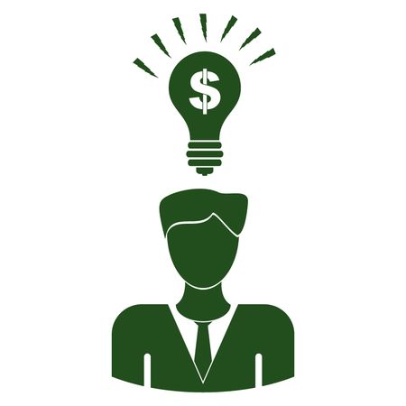 450x450 Vector Illustration Of Person With Idea Icon In Green Freestock
