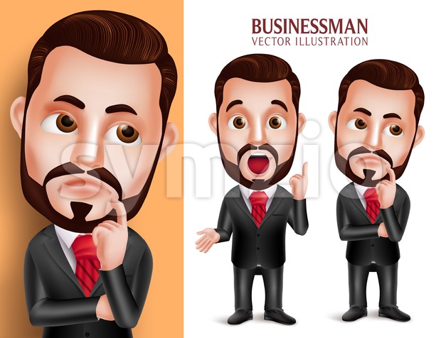 620x476 Business Man Vector Character Thinking Idea Vector Illustration