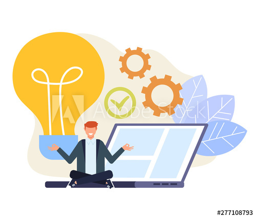 500x426 Businessman Office Worker Character Having Good Fresh Idea Vector