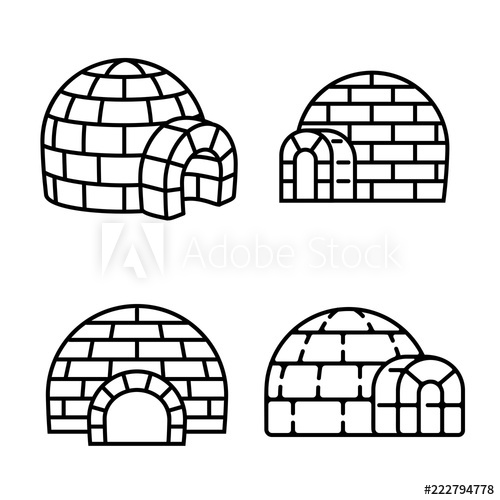 500x500 Igloo Icon Set Outline Set Of Igloo Vector Icons For Web Design