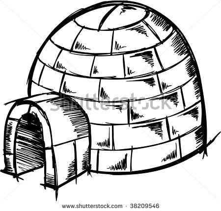 450x430 Black And White Igloo Image Doodle Sketch Igloo Vector
