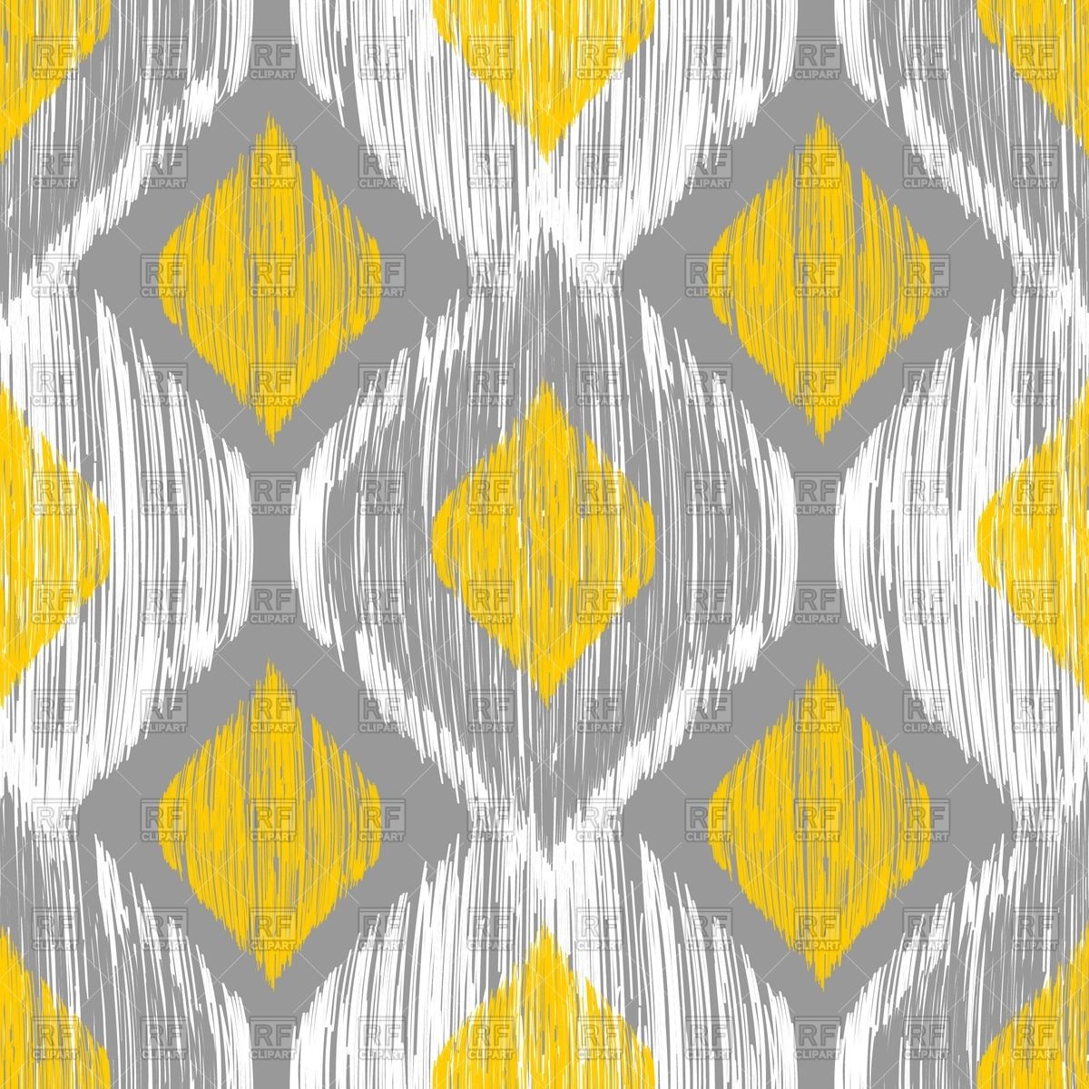 1200x1200 Ikat Ethnic Seamless Yellow And Gray Pattern Vector Image