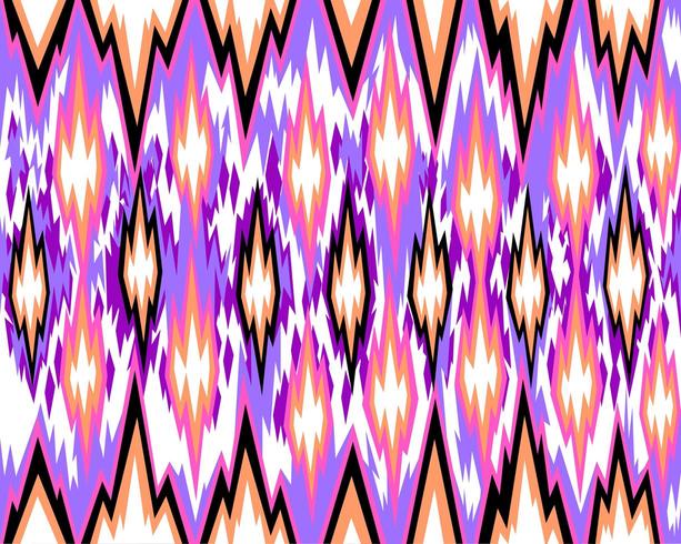 613x490 Seamless Geometric Pattern, Based On Ikat Fabric Style Vector