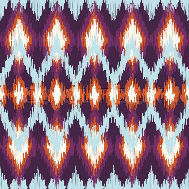 800x800 Vector Seamless Ikat Ethnic Pattern Stock Vector Colourbox