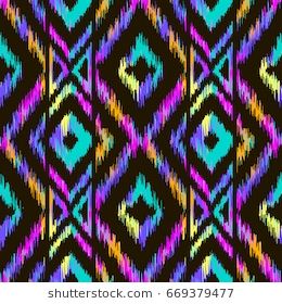 260x280 Embroidery Vector Design Seamless Multicolor Pattern In Tribal