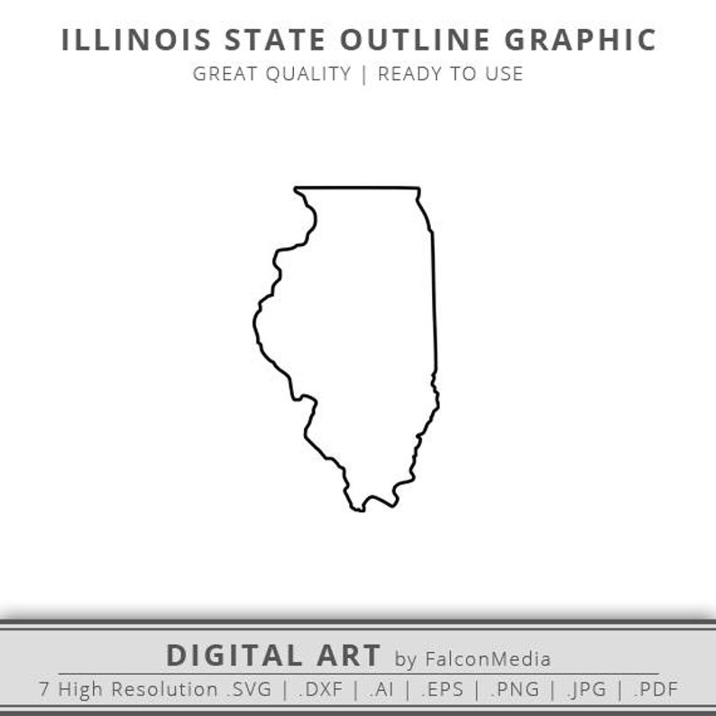 794x794 Illinois Illinois State Outline Illinois State Etsy