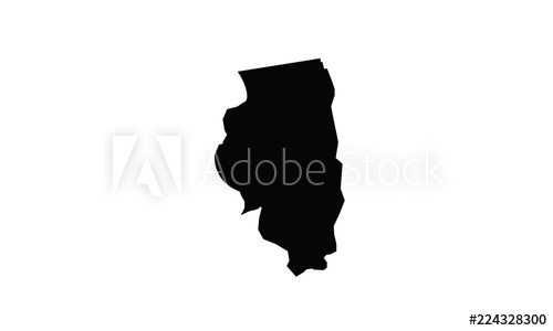 500x300 Illinois Outline Map Black Usa State Borders Black Vector