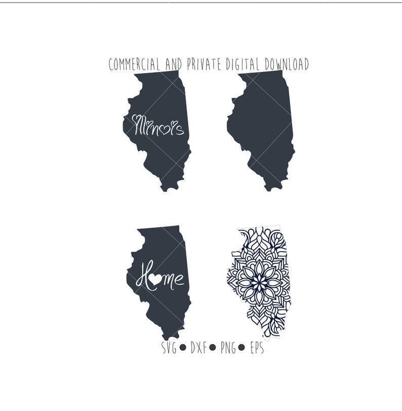 794x810 Illinois State Digital For Silhouette And Etsy
