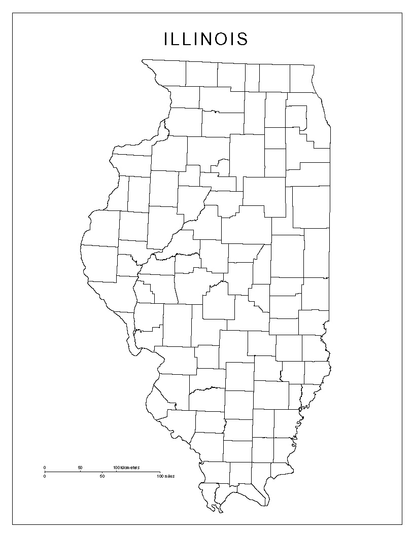 816x1055 Map Of Illinois Blank Download Them And Print