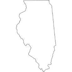 230x230 Outline Vector Map Of Illinois