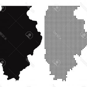300x300 State Of Illinois Vector Map Silhouette Il State Shape Icon
