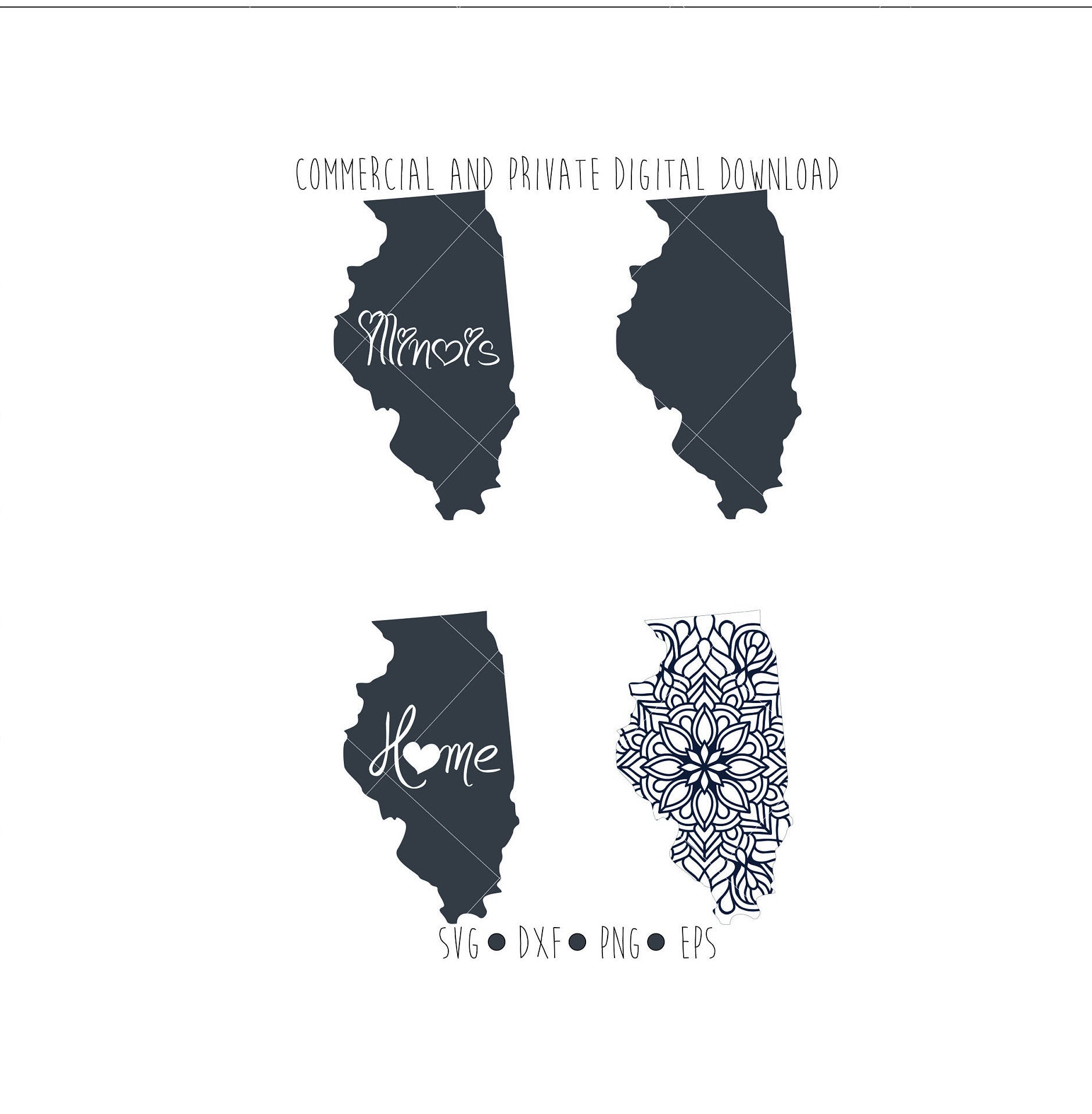 Illinois State Digital For Silhouette And Etsy 1880x1919 Illinois State Digital For Silhouette And Etsy