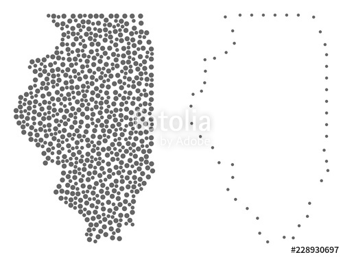 Dotted And Frame Map Of Illinois State Formed With Dots Vector 500x375 Dotted And Frame Map Of Illinois State Formed With Dots Vector