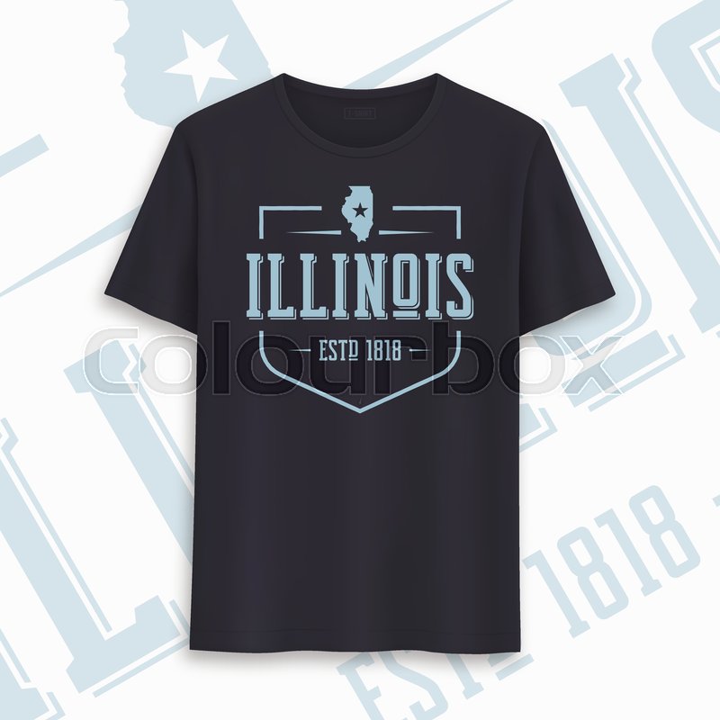 Illinois State Graphic T Shirt Design, Stock Vector Colourbox 800x800 Illinois State Graphic T Shirt Design, Stock Vector Colourbox