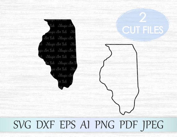 Illinois State Illinois Illinois Vector Illinois Etsy 570x440 Illinois State Illinois Illinois Vector Illinois Etsy