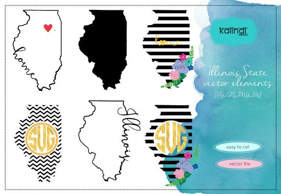Illinois Illinois Vector Illinois Etsy 570x393 Illinois Illinois Vector Illinois Etsy