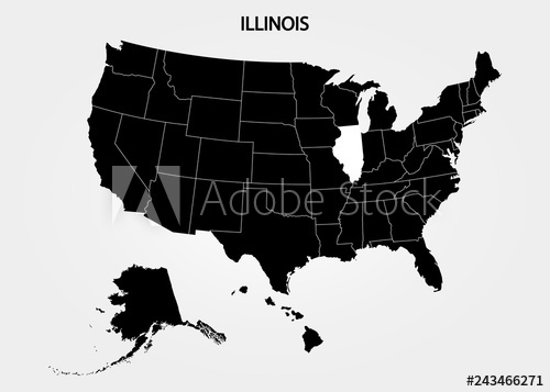 Illinois States Of America Territory On Gray Background Separate 500x357 Illinois States Of America Territory On Gray Background Separate