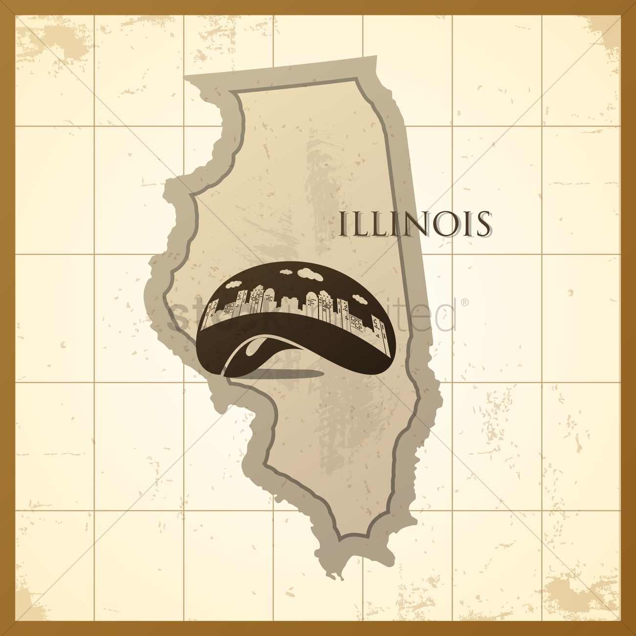 Map Of Illinois State Vector Image 1300x1300 Map Of Illinois State Vector Image