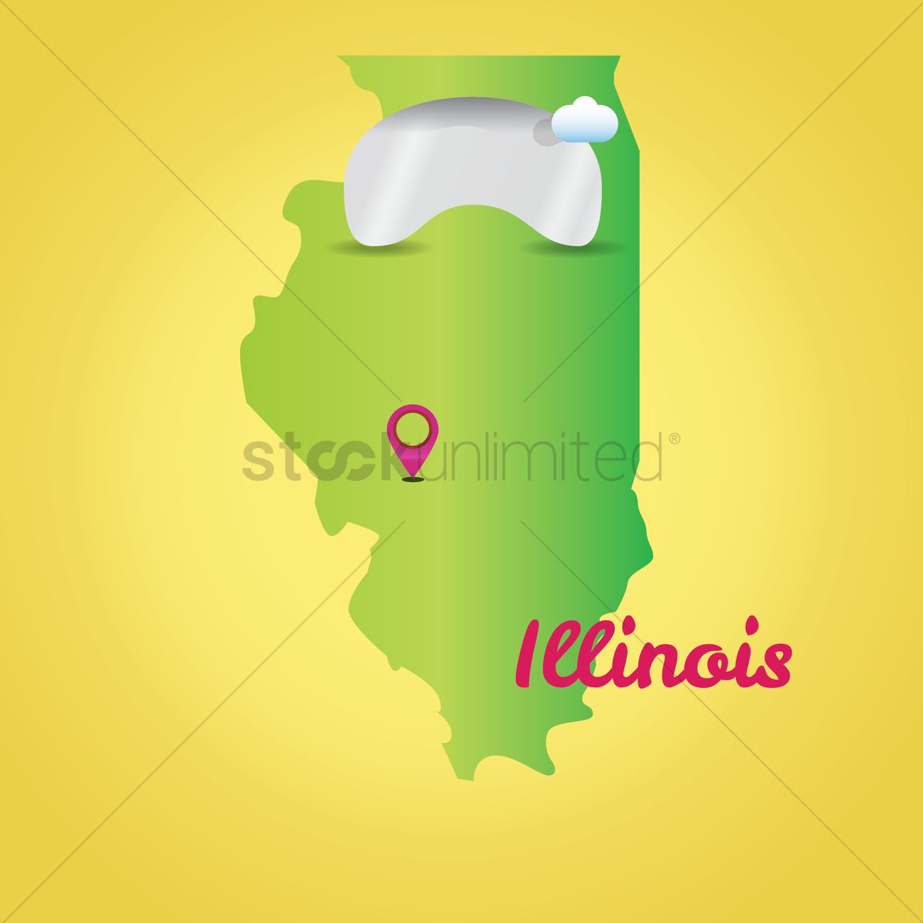 Map Of Illinois State Vector Image 1300x1300 Map Of Illinois State Vector Image