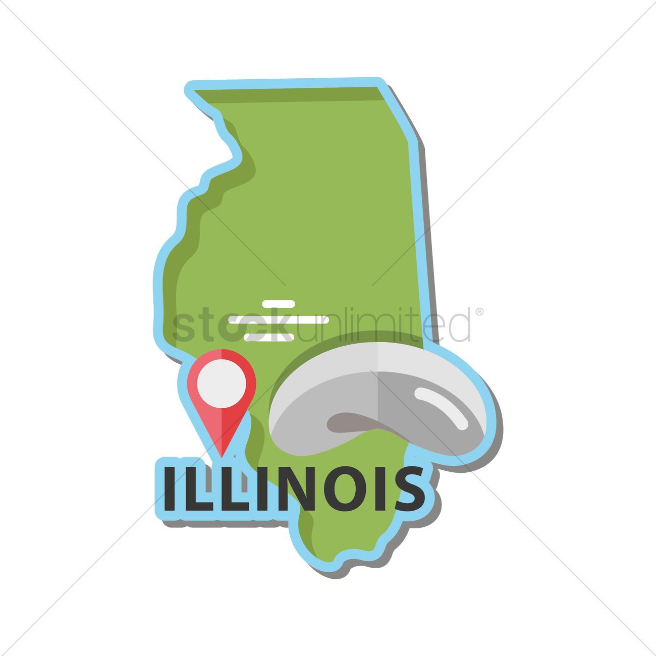 Map Of Illinois State Vector Image 1300x1300 Map Of Illinois State Vector Image